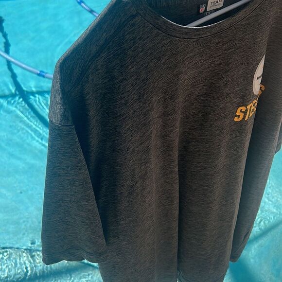 Pittsburgh Steelers XXL T-shirt Gray Logo EUC Short Sleeve Football Sports - Picture 10 of 16